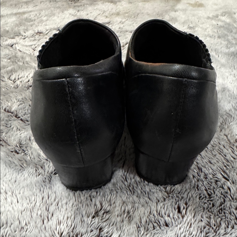 Clarks‎ Artisan Sugar Maple Black Leather Slip-On Pump Block Heel Women’s 9 Shoe - Picture 5 of 9